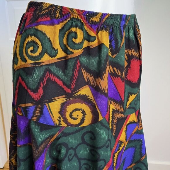 Funky soft 80s rayon skirt - Picture 4 of 4